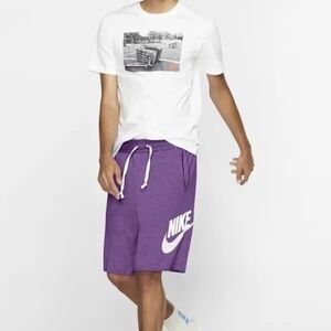 NIke Club Alumni Men’s Terry Shorts Purple SIze Small